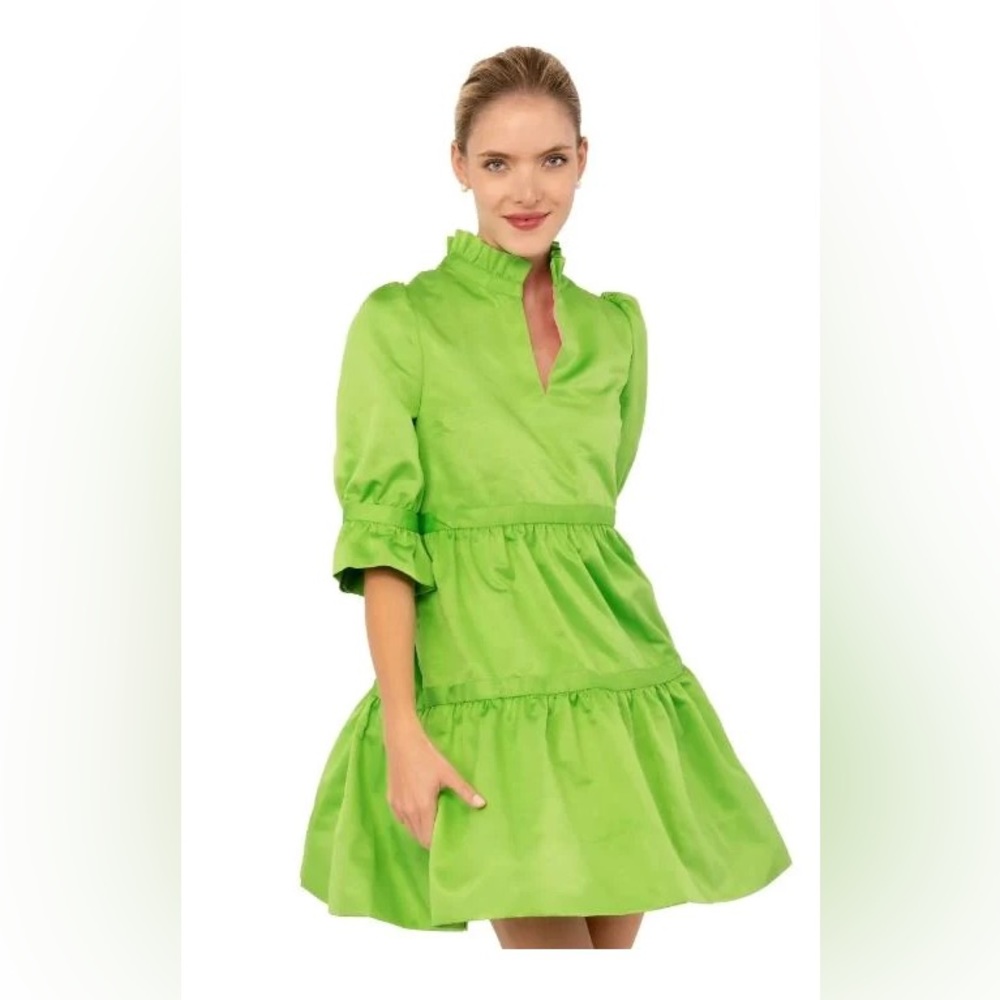 Gretchen Scott Designs Teardrop Faille dress in Kelly Green